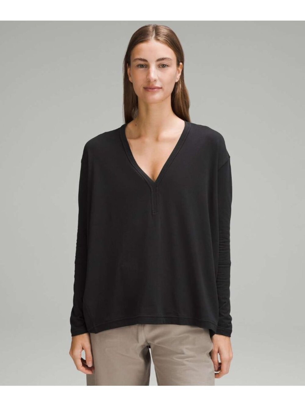 Michael Kors Tunic Top Size XXL Black V Neck Layered Long Sleeve Was $68 - Picture 1 of 12